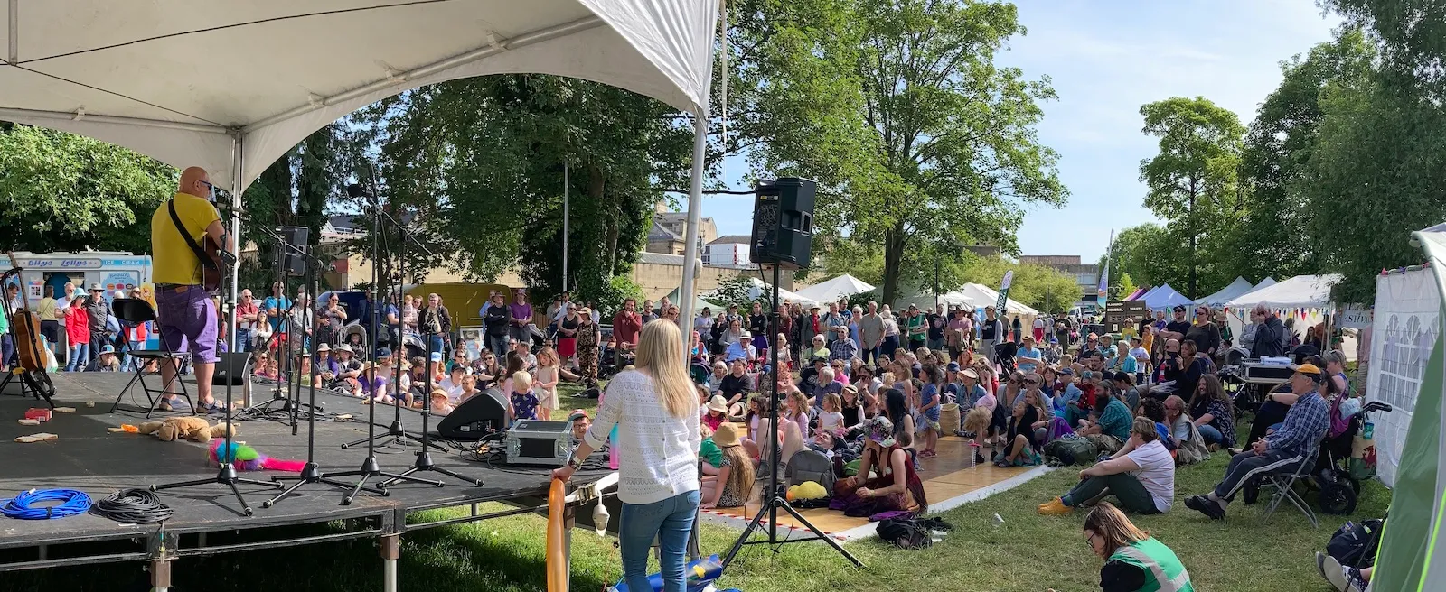 Outdoor stage with engaged audience